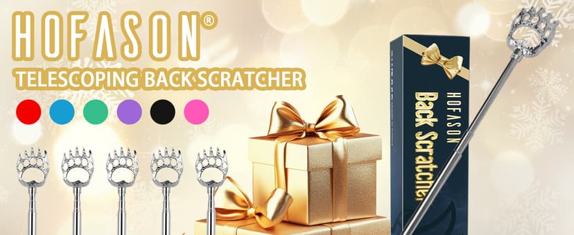 HOFASON 6 Pack Back Scratcher Fathers Day Dad Gifts, White Elephant Gifts for Adults, Stocking Stuffers for Men Women Teens, Prizes for Adults, Extendable Bulk Back Massager for Thanksgiving Birthday