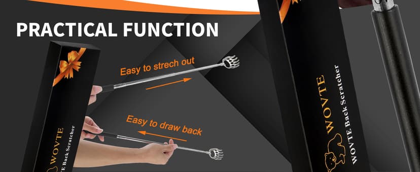 WOVTE Bear Claw Extendable Back Scratcher for Men Women, Stocking Stuffers for Adults Men, Mothers Day Fathers Day Birthday Christmas Gifts for Men Women Mom Dad Husband