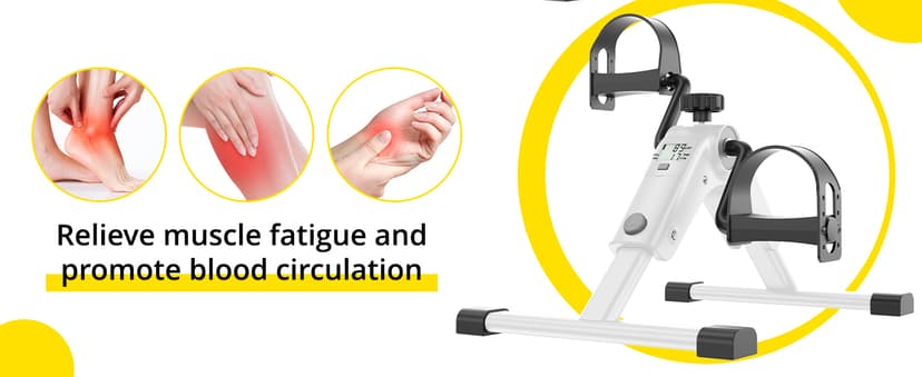 MOMODA Under Desk Bike Pedal Exerciser with LCD Display Portable Mini Exercise Bike for Arm and Leg