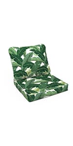 LVTXIII Outdoor Low Back Chair Cushions, Seasonal Replacement Adirondack Chair Cushion with Ties, Patio Waterproof Seat Cushions for Home Garden Use, 21 W x 21 D, Set of 2, Clemens Noir Blue