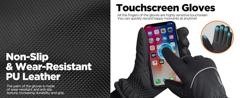 rivmount Winter Gloves Women Men, Thermal Ski Gloves for Cold Weather with Warm, Waterproof, Touchscreen for Running, Skiing