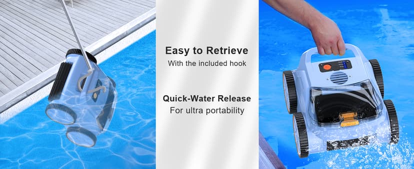 (2025 New) Robotic Pool Vacuum, Robotic Pool Cleaner for Inground Pools, Pool Robot with Smart Navigation, Floor/Wall/Waterline Cleaning, 180 Mins Runtime for Pool Up to 2100 Sq.ft