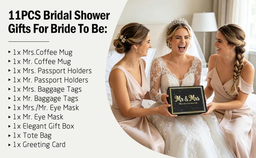 Jumway Wedding Gifts Basket, Gifts for Bridal Shower Engagement Wedding and Married Couples Anniversary - Tote Bag Ceramic Marble Coffee Mugs Gift Set Black B0GWR74CJC