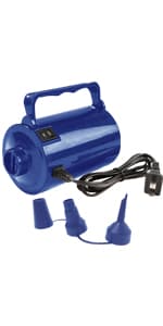 Electric Air Pump Portable 460W Quick-Fill Air Pump Air Flow 45CFM 2.1PSI with Hose 5 Nozzles 120V AC Inflator Deflator Pump for Air Mattress Air Bed Inflatable Cushion Boat Swimming Ring