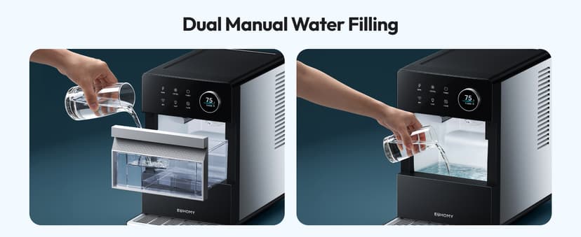 EUHOMY 2'' Clear Ice Cube Maker Countertop with APP, 2 Square Ice Ready in 27 Mins for Whiskey, Slow-Melting & Self-Cleaning, 110 Pcs/Day, 24H Timer, Clear Ice Maker with Ice Tong for Home/Bar/Party