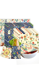 Reusable Beeswax Wrap - 9 Pack Beeswax Wraps for Food, Eco-Friendly Beeswax Food Wraps, Bread Sandwich Wrapper - Organic, Sustainable, Zero Waste, Reusable Plastic-Free Food Storage Wrap, 1XL, 3M, 5S