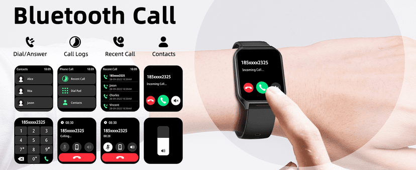 Smart Watch with Built-in GPS and Offline Maps, 1.96" HD Display, Answer/Make Calls, 100+ Sport Modes, Heart Rate/Sleep/SpO2 Monitor, Fitness Activity Tracker for Android and iPhone, 2 Bands, Black