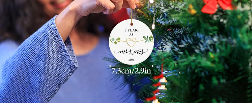 First Wedding Anniversary Gifts,1 Year Anniversary Paper Gifts for Couple,Her,Him,1 Year Anniversary Christmas Ornament First Anniversary Ornament, Gifts for 1st Anniversary Ornament 2026 B0C32PNWN6