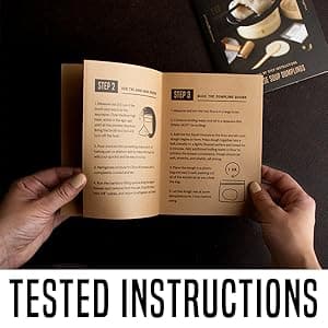 Cooking Gift Set Co. Bamboo Steamer Basket Soup Dumpling Kit - 2 Tier 8-Inch Dumpling Steamer for Cooking with Agar Agar, Roller, Spoon, Liners, Recipes & Step-by-Step Video (6-Piece Set)