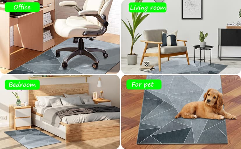 Office Chair Mat for Hardwood Floor & Low-Pile Carpet,36"*48" Highly Premium Quality Protector Floor Mat,Desk Chair Mat - Anti-Slip Carpet Chair Mats for Laminate/Tile Floor Black Grey