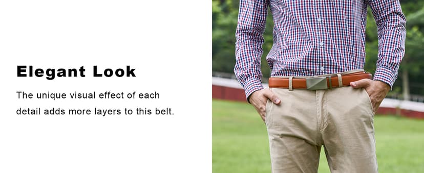 VATAN Men's Belt Leather Ratchet Belt for Men Dress Casual Every Day with Adjustable Buckle, Trim to Fit