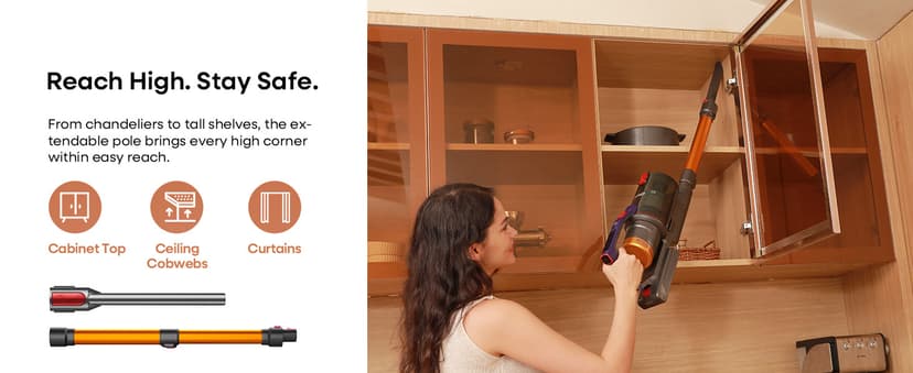 KIPMAX Cordless Vacuum Cleaner, 50KPa 550W Stick Vacuum for Home, 70Mins Anti-Tangled Vacuum Cleaner for Pet Hair/Carpet/Floor, Self-Standing Vacuum with Rechargeable Battery, LED Display&Aromatherapy