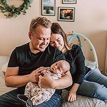 MIXJOY New Expecting Dad First Time Father's Day, Dad Unlocked Keychain with Baby Footprint Charm