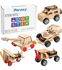 Poraxy 4 in 1 STEM Kits for Kids Age 8-10, Science STEM Projects for Kids 8-12, 3D Puzzles, Educational Craft Building Toys 8-13, Christmas Birthday Gifts for Girls Boys 6 7 8 9 10 11 12 13 Year Old