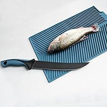 KNINE OUTDOORS Fish Fillet Knife Set Curved Flex 7 inch 9 inch Filet Knife for Filleting and Boning, Non-Slip Handles, Includes Fishing Braid Line Scissors, Fish Dressing Scissors, Filleting Pad