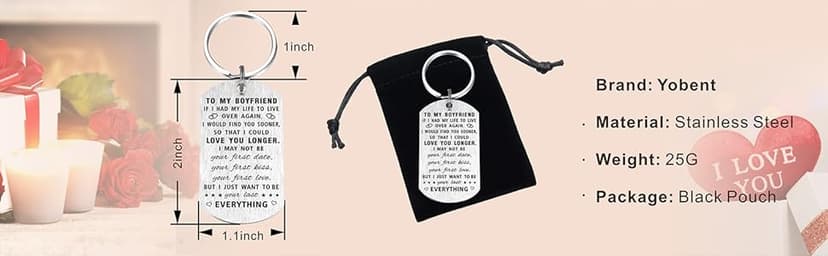 Yobent I Love You Boyfriend Gifts, Personalized Boyfriend Birthday Wedding Anniversary Present from Grilfriend