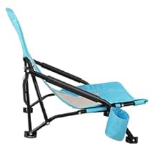 TOBTOS Low Beach Chair for Adults 2 Pack, Low Profile Folding with Cup Holder & Carry Bag, Heavy Duty Chair for Outdoor Sand, Camping, Concert, Travel