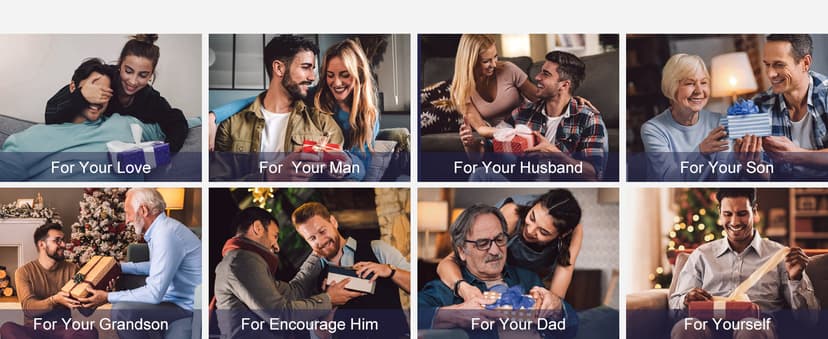 Bandmax Inifinity Love Knot Cuban Link Chain Bracelets for Men Stainless Steel/Black Mens Bracelet with Love Message Card Gift for Son Grandson Husband Father