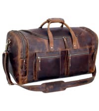 HLC Leather Toiletry Bag for Men - Best Gift for Men - Premium Genuine Leather Dopp Kit Shaving Kit Organizer Travel Kit Pouch Bag for Men - Large Size - Rustic Brown