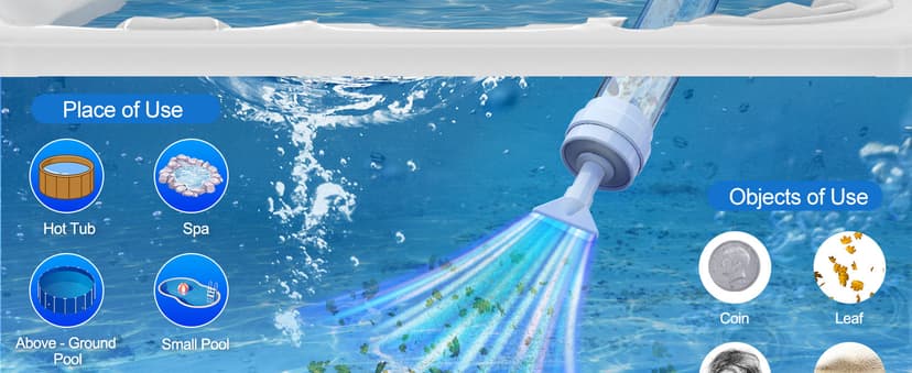 Paradise Power Spa Vac 6250 Compatible HotTub Vacuum-Cordless, No Batteries, Sucks UpRocks, Leaves in Spas, Hot Tubs, Pool Steps