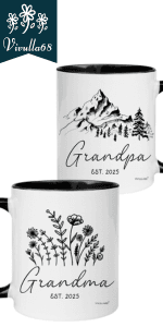 Christmas Gifts For First Time Grandparents, Promoted To Grandma And Grandpa Mugs Est 2025, Grandparents Baby Announcement, Pregnancy Announcement Mug, Grandparent To Be Gifts, New Grandparent Gift