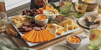 The Swiss Colony Cheese & Sausage 4-Pack – Original and Garlic Summer Sausages with Bacon, and Vegetable Cheese, Charcuterie Gift Basket for Holiday, Thank You Gifts, Adults, Women, Men, 14 oz.