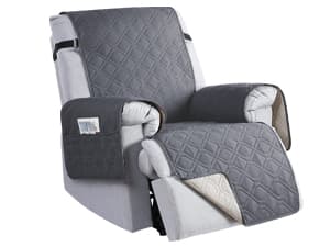 VANSOFY 100% Waterproof Recliner Chair Covers, Recliner Cover Non-Slip Dog Chair Cover Furniture Protector Washable Slipcover with Pocket, Elastic Straps for Pets, Dogs(Dark Gray, 23.6")