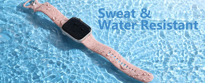 SNBLK 6 Pack Floral Engraved Bands Compatible with Apple Watch Bands 40mm 41mm 42mm 38mm 44mm 45mm 46mm 49mm Women Men, Silicone Flower Pattern Strap for iWatch Series 11 10 Se Ultra 9 8 7 6 5 4 3 2 1