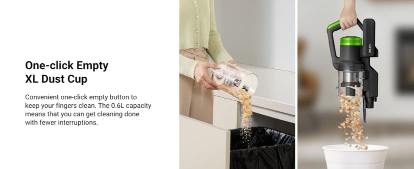 Eureka RapidClean Pro Cordless Vacuum Cleaner for Hard Floors, Lightweight Stick Vacuum LED Headlights, Convenient Stick and Handheld Vac, Green, NEC285GR