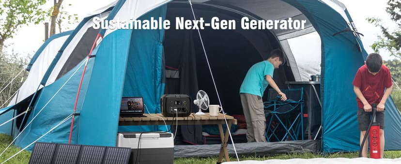 Solar Powered Generator 300W Peak/70400mAh, 260Wh Portable Power Station with Panels 40W Included, Solar Generator with AC Outlet 110V for Home Use, Camping, Outdoor, Power Backup