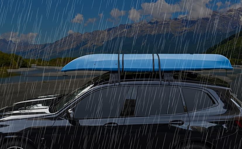 Universal Car Soft Kayak Roof Rack Pads for Kayak Surfboard SUP with 20FT Durable Tie-Down Straps, 2 Tie Down Rope, 4 Quick Loop Straps
