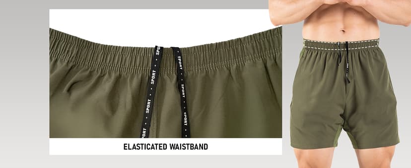 Men's 5" Running Shorts 2 Pack Quick Dry Athletic Workout Gym Shorts with Zipper Pockets