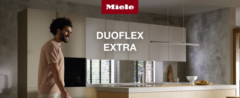 Miele Duoflex Extra Vacuum Cleaner, Cordless and Bagless Multi-Use, Multi-Floor Flexible Stick Vacuum with 2 Attachable Brushes, in Brilliant White / Space Grey