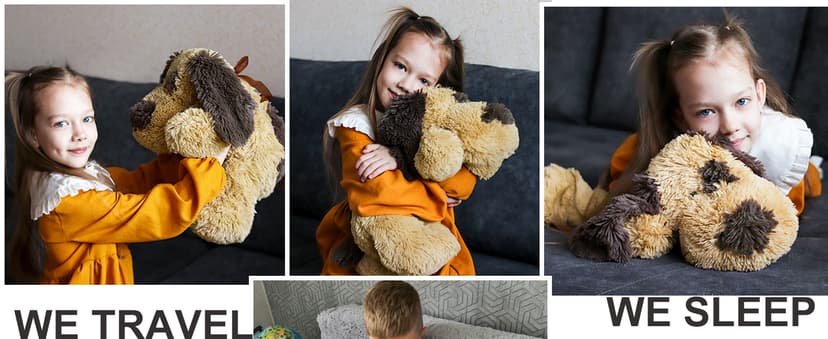 WEIGEDU Floppy Stuffed Dog Puppy Plush Toy, Huggable Beagle Labrador Retriever Stuffed Animal Dogs for Kids Girls Boys Baby Birthday Gift, 20 inch, Brown