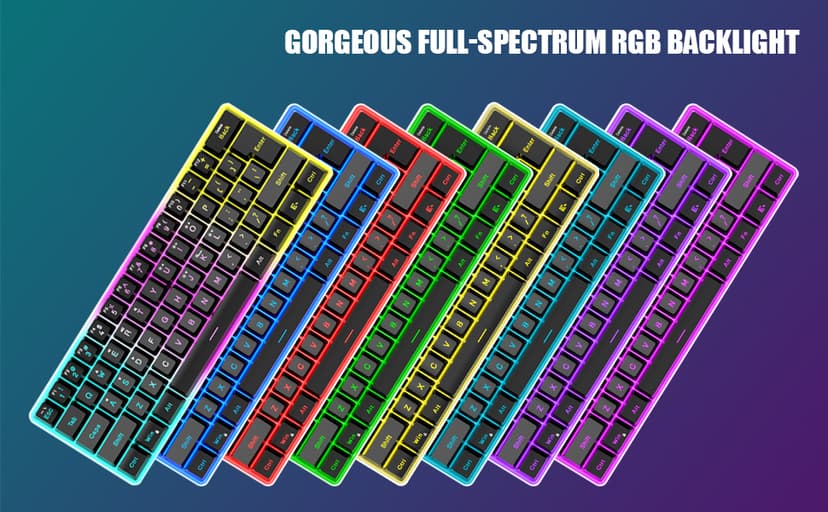 RedThunder 60% Wireless Gaming Keyboard & Mouse Combo with Rechargeable Battery, Ultra-Compact Small RGB Mechanical Feel Keyboard, Ergonomic Lightweight Honeycomb Optical Mouse for Gaming/Business