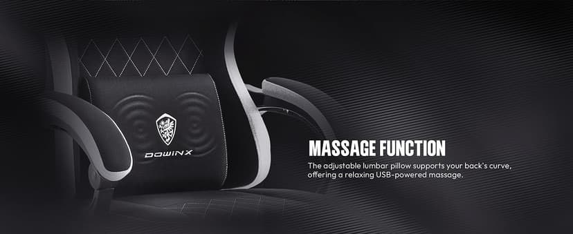 Dowinx Fabric Gaming Chair, Ergonomic Computer Chair with Footrest and Pocket Spring Cushion, Height Adjustable Video Gamer Chair with Lumbar Support for Adults, Black