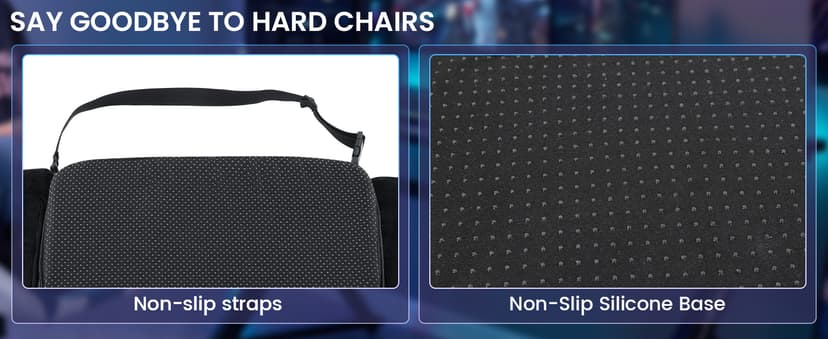 BALAPET Ultra Soft Gaming Chair Cushion for Long Sitting Gamers,Tailbone Pain Reduce Cushion for Office Chair(Black)
