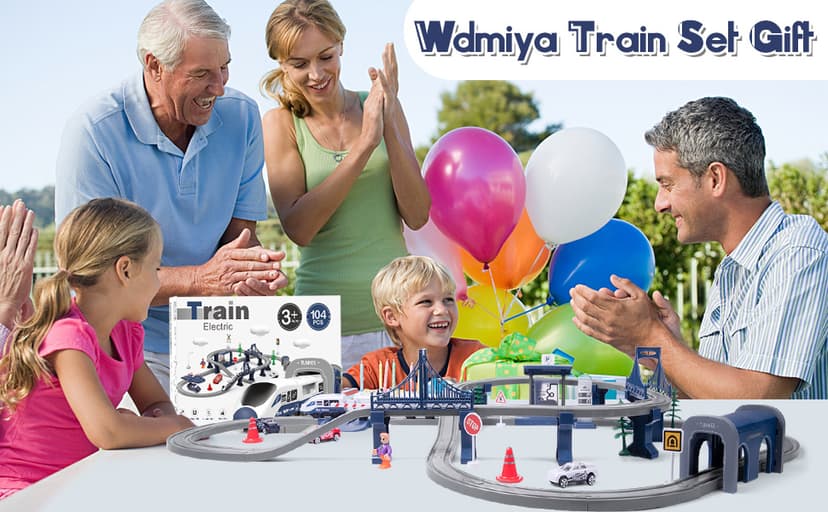 Train Sets for Boys 4-7, Battery Operated Train Set with Tracks(Magnetic Connection), Compatible with Thomas, Brio, Chuggington, Gifts for 3 4 5 6 Years Old (City)