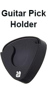 ROTOPATA Acoustic Guitar Strap with Pick Holders, Adjustable Leather Straps with 2 Buttons 2 Locks 3 Guitar Picks, Guitar Accessories for Electric Bass Ukulele, Black