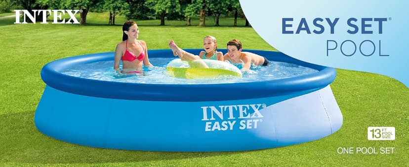 Intex 28141EH Easy Set Inflatable Swimming Pool Set: 13ft x 33in – Includes 530 GPH Cartridge Filter Pump – Puncture-Resistant Material – 1926 Gallon Capacity – 26in Water Depth