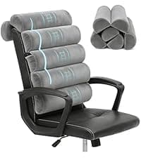 Ergonomic Lumbar Support Pillow for High Back Office Chair - Adjustable 6 Semicircular Back Cushion with Breathable Mesh Cover,Spine Support for Desk/Gaming Chairs, Neck/Upper/Lower Back Pain Relief