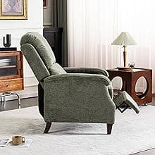 VKNOW Recliner Chair, Fabric Recliner with Soft Armrest, Home Theater Seating with Adjustable Push Back and Lumbar Support, Single Sofa for Adults, Lounge Chair for Living Room, Bedroom(Green)