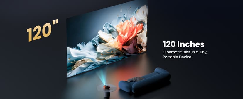 Mini Projector with Two -Way Bluetooth, Portable Projector for Home Theater Use, Support 1080P for Outdoor Projector/Movie Projector Compatible with HDMI, USB, Laptop, TV Stick (Orange)