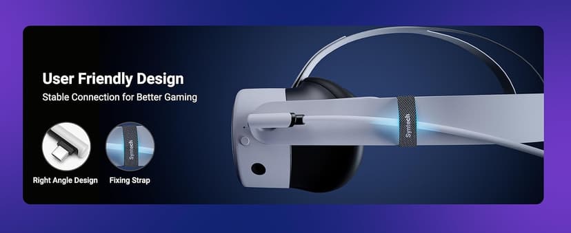 Syntech Link Cable 16FT for PCVR Compatible with Oculus/Quest 3/Meta Quest 3S, Quest2/Pro/Pico 4/Ultra Accessories and PC/SteamVR, High Speed PC Data Transfer, USB 3.0 to USB C Cable for VR Headset