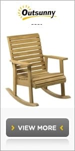 Outsunny Outdoor Wooden Rocking Chair, Single-Person Rustic Adirondack Rocker with Slatted Seat, High Backrest, Armrests for Patio, Garden and Porch, Natural