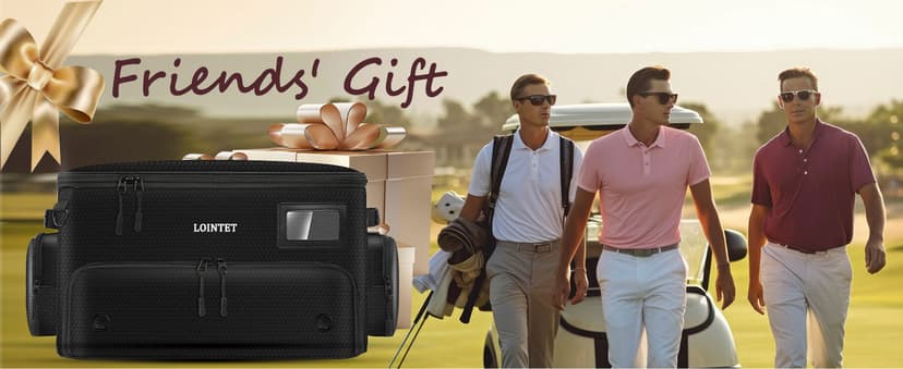 Golf Trunk Organizer, Waterproof Car Golf Locker with Separate Ventilated Compartment for 2 Pair Shoes, Golf Storage for Balls, Tees, Cap, Clothes, Gloves, Accessories, Gifts for Men, Women