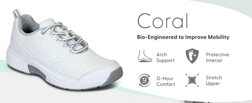 Orthofeet Women's Orthopedic Knit Coral Sneakers