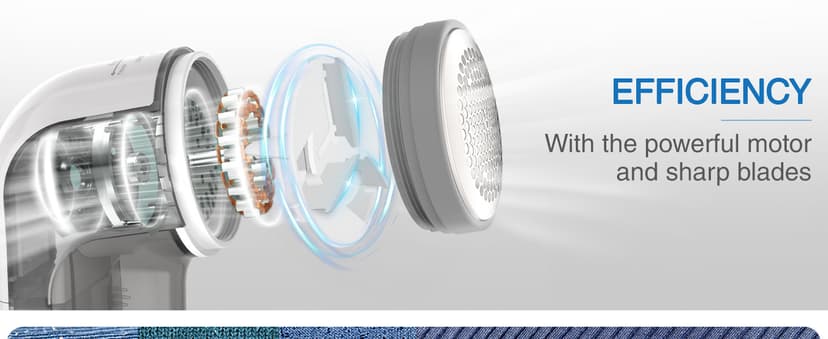 BEAUTURAL Fabric Shaver and Lint Remover, Sweater Defuzzer with 2-Speeds, 2 Replaceable Stainless Steel Blades, Battery Operated, Remove Clothes Fuzz, Lint Balls, Pills, Bobbles Gray