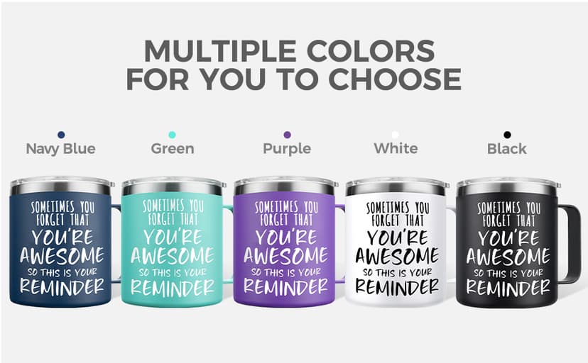 NOWWISH Birthday Gifts for Men - Awesome Coffee Mug, Inspirational & Holiday Presents for Men Him Boyfriend Husband, 14oz Navy Blue