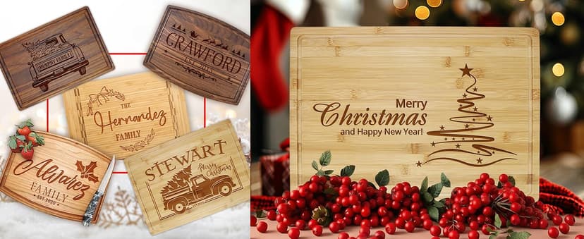 Personalized Christmas Gifts for Women, Customized Gifts for Mom – Custom Cutting Board for Mom or Grandma, Birthday, Christmas Gift Idea from Son, Daughter, Grandkids